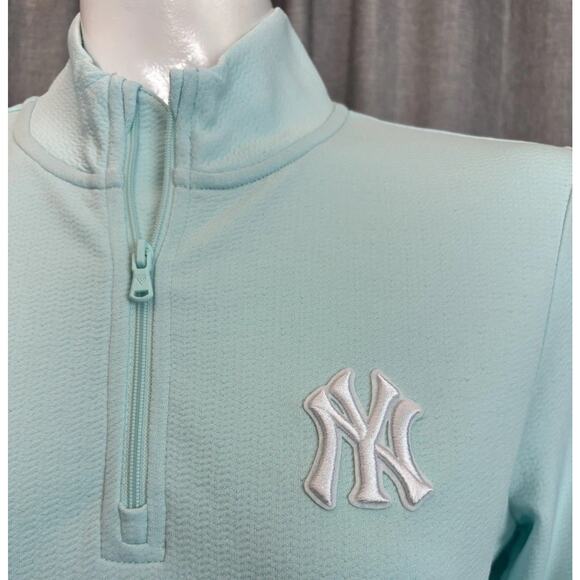 New York Yankees Women's Levelwear By MLB Small Blue Quarter Zip Jacket NWT Knox - Picture 12 of 16